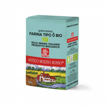 Farina Biologica di Grano Tenero Tipo 0 MACINATA A PIETRA 1 Kg - Antico Molino Rosso